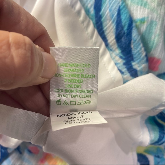 Lilly Pulitzer Cold Shoulder Ruffle Hem Floral Dress Size M - Picture 6 of 8